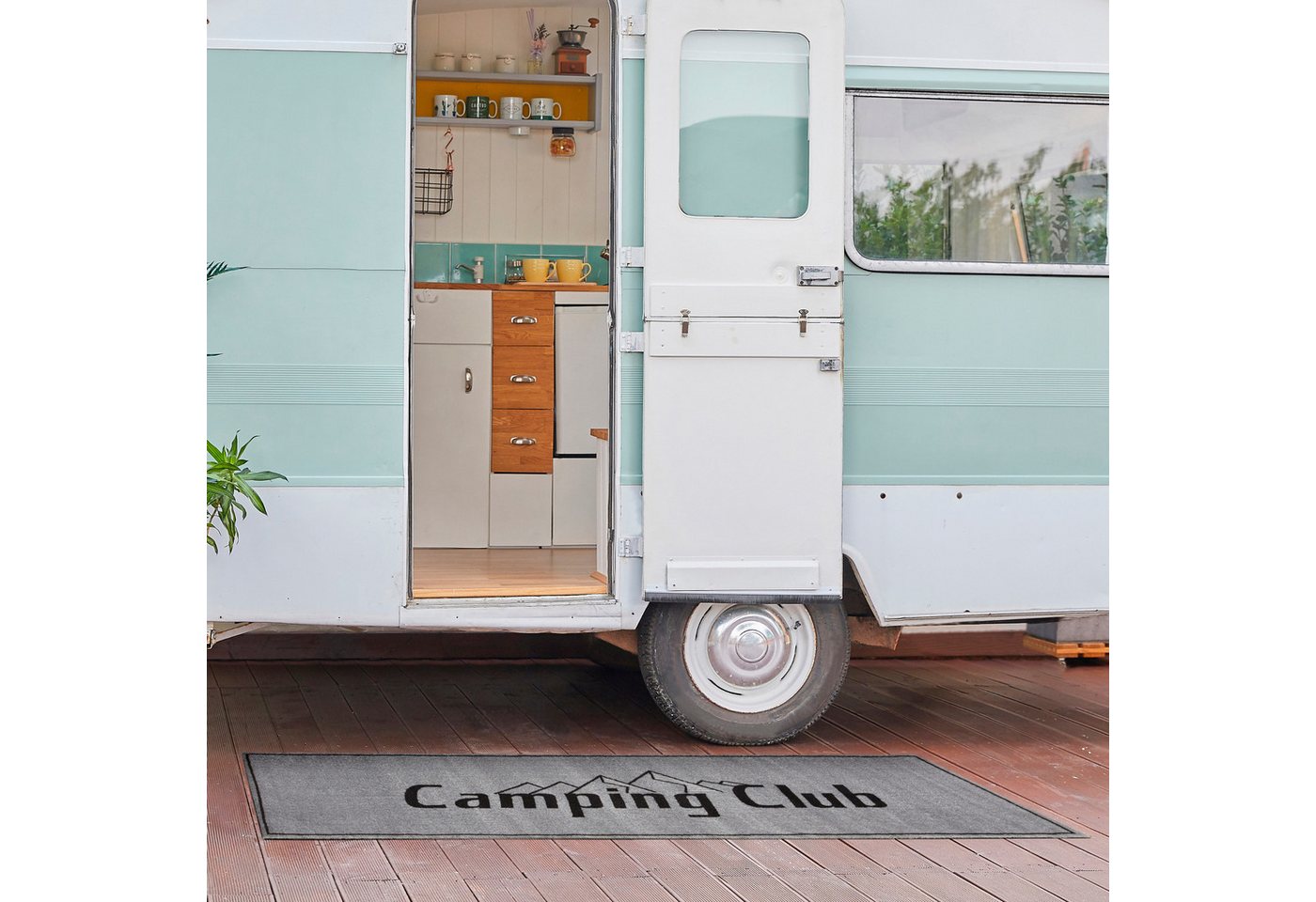OTTO home Läufer Camping, rechteckig, Höhe: 8,5 mm, Mit Schriftzug, für Camper & Wohnwagen, In- und Outdoor geeignet Bild 2