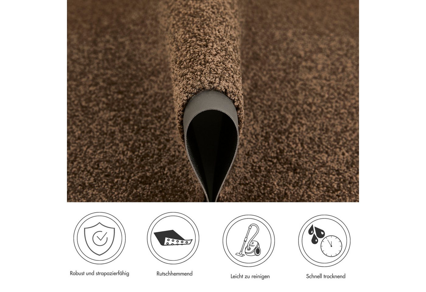 OTTO home Fußmatte Emil, rechteckig, Höhe: 6 mm, Schmutzfangmatte für den Innenbereich, unifarben