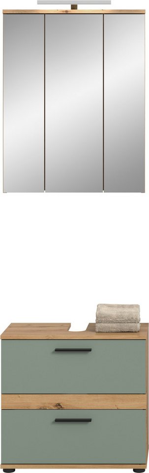 welltime Badmöbel-Set Lucca, bestehend aus: 1x Waschbeckenunterschrank & 1x Spiegelschrank, (Set, 2-St) Bild 5