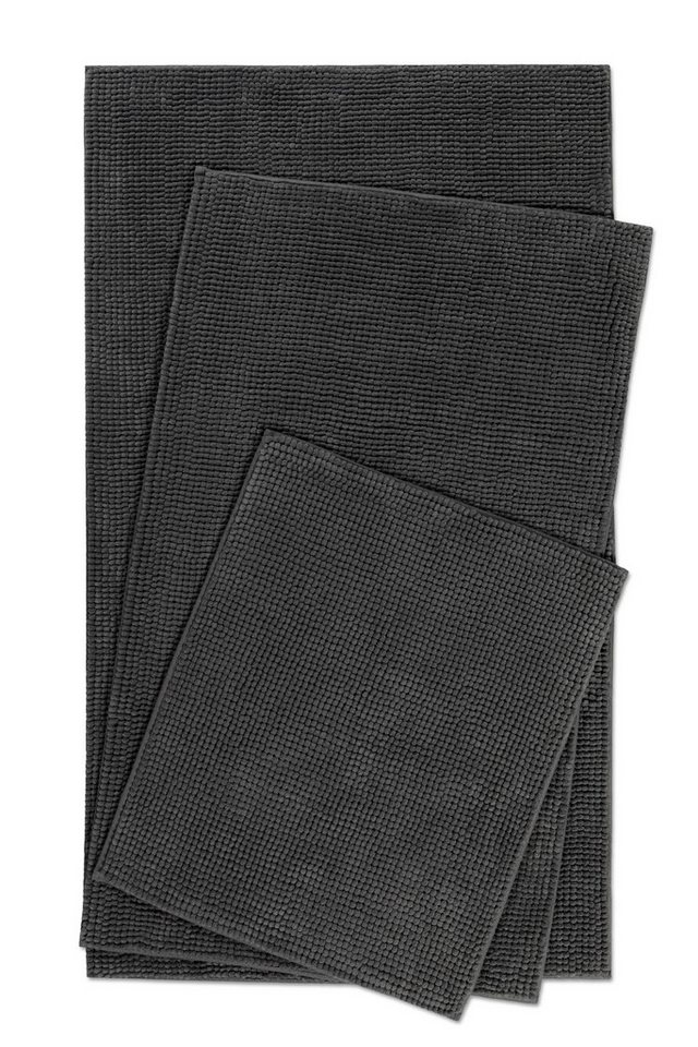 Wecon home Basics Badematte Balu, Badezimmer Teppich, Badvorleger, Höhe 14 mm, rutschhemmend beschichtet, fußbodenheizungsgeeignet, Polyester, rechteckig, Chenille, waschbar, rutschfest, schnell trocknend, weich, Badteppich Bild 2