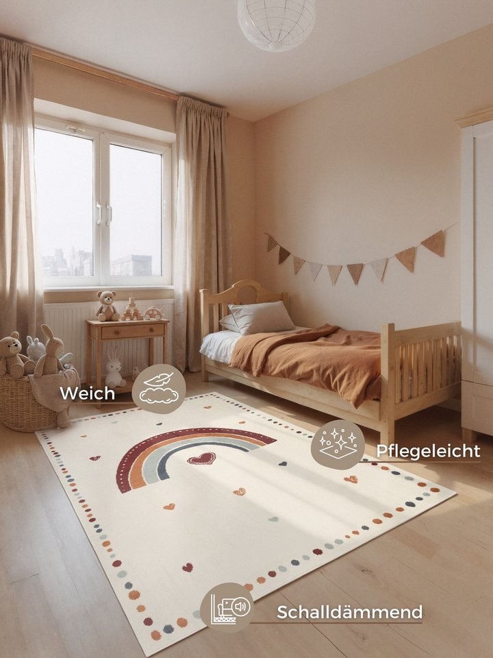 HANSE Home Kinderteppich Luvy, rechteckig, Höhe: 10 mm, Pflegeleicht, Weich, Kinderzimmer, Spielteppich, Spielunterlage Bild 2