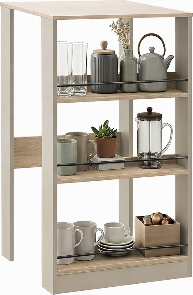 KOCHSTATION Küchentisch KS-Kolari (1-St), Breite 58 cm, mit 3 offenen Fächern Bild 3