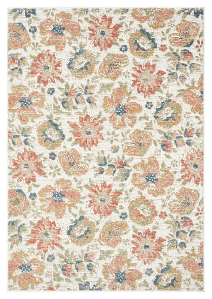 OTTO home Teppich Ellodie, Hoch-Tief-Struktur, rechteckig, Höhe: 7 mm, Blumen, Floral, bunt, Wohnzimmer, Schlafzimmer, Esszimmer Bild 3