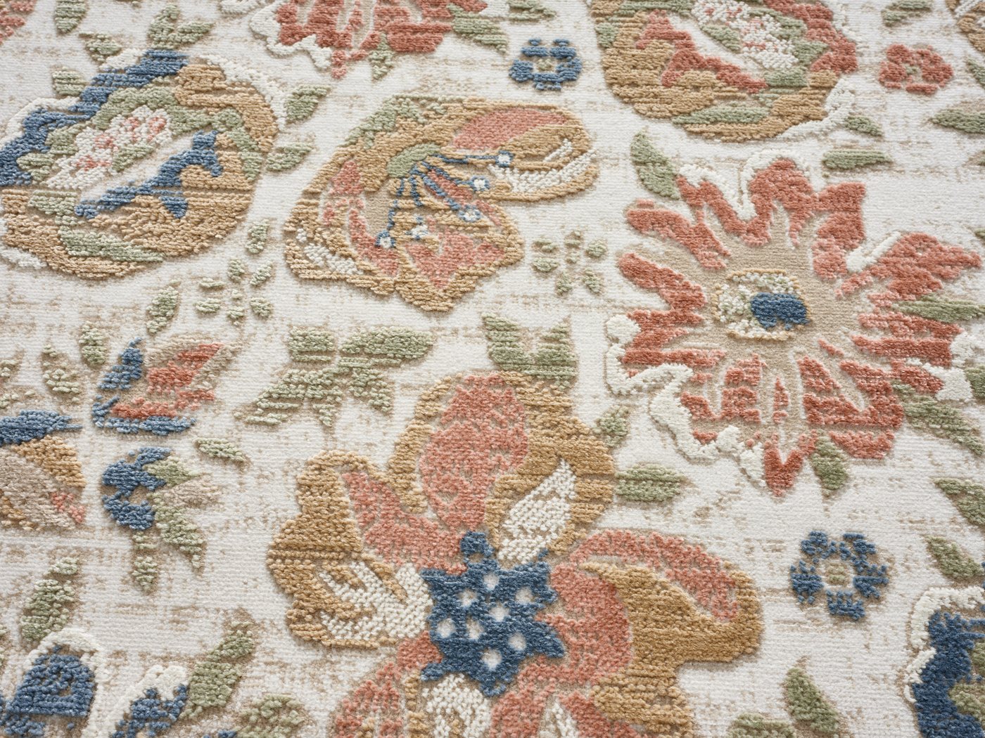 OTTO home Teppich Ellodie, Hoch-Tief-Struktur, rechteckig, Höhe: 7 mm, Blumen, Floral, bunt, Wohnzimmer, Schlafzimmer, Esszimmer Bild 4