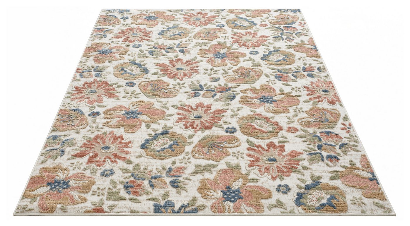 OTTO home Teppich Ellodie, Hoch-Tief-Struktur, rechteckig, Höhe: 7 mm, Blumen, Floral, bunt, Wohnzimmer, Schlafzimmer, Esszimmer Bild 5