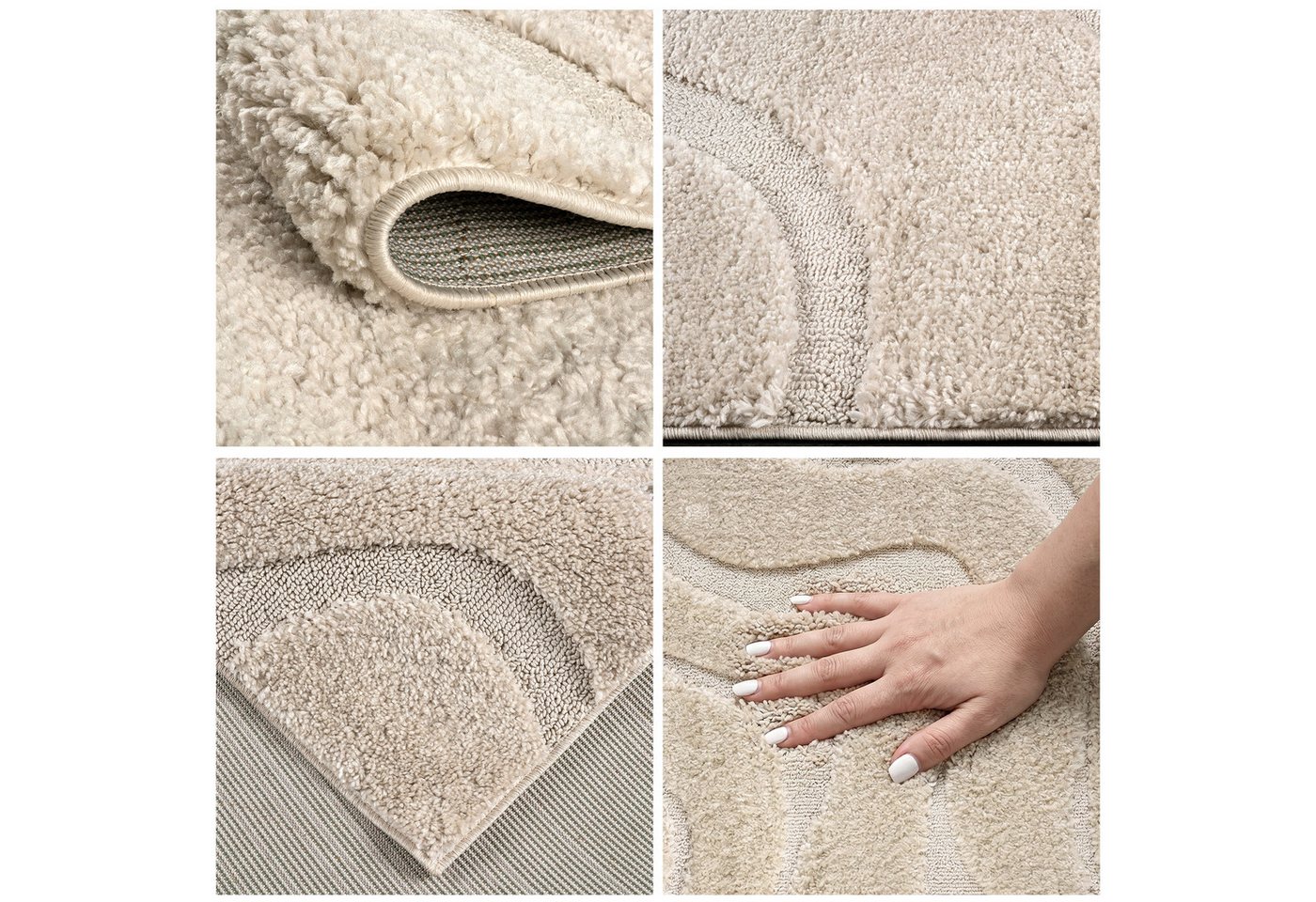 OTTO home Teppich Flowa, Wellenmuster, Hoch-Tief, rechteckig, Höhe: 20 mm, Modernes Design, 3D Optik, Designteppich, Wohnzimmer Bild 3