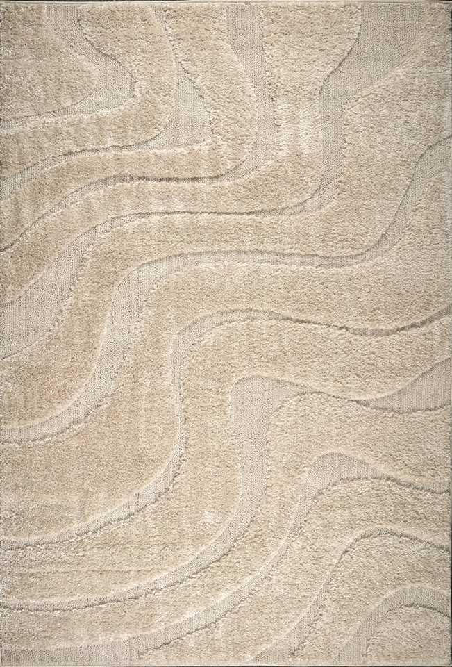OTTO home Teppich Flowa, Wellenmuster, Hoch-Tief, rechteckig, Höhe: 20 mm, Modernes Design, 3D Optik, Designteppich, Wohnzimmer Bild 5