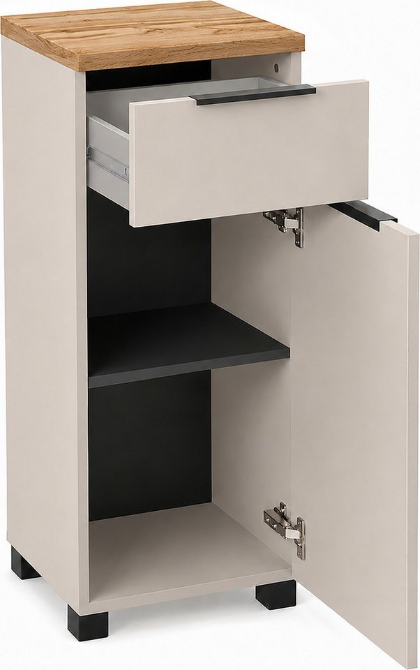 Schildmeyer Unterschrank Saga, mit fühlbarer Holzstruktur, Breite 40 cm, Made in Germany (1-St) Eiche Landhaus Dekor mit fühlbarer Struktur, Made in Germany Bild 2