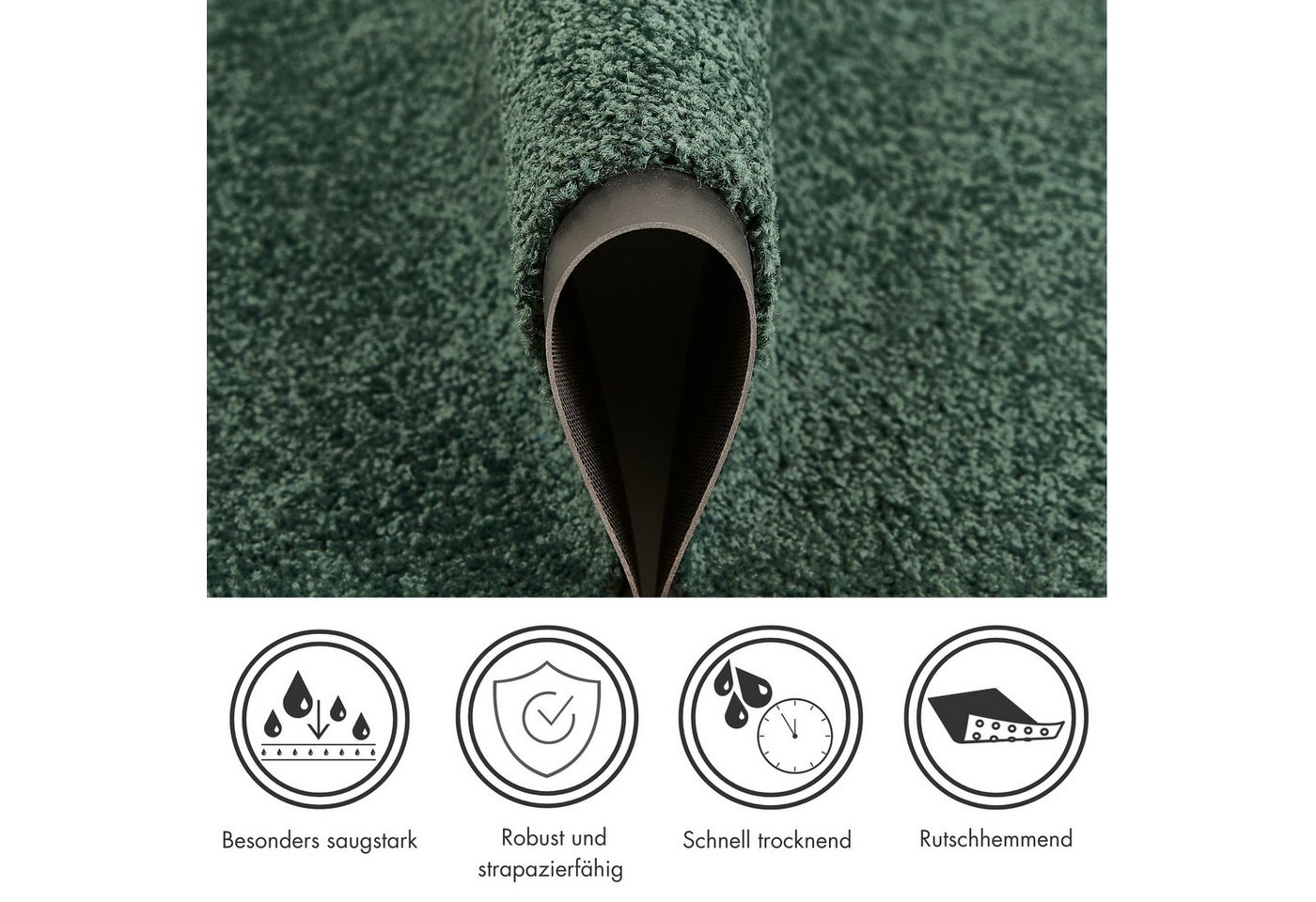 Andiamo Fußmatte Verdi, rechteckig, Höhe: 6 mm, Schmutzfangmatte, Eingangsmatte, rutschfest, strapazierfähig Bild 5