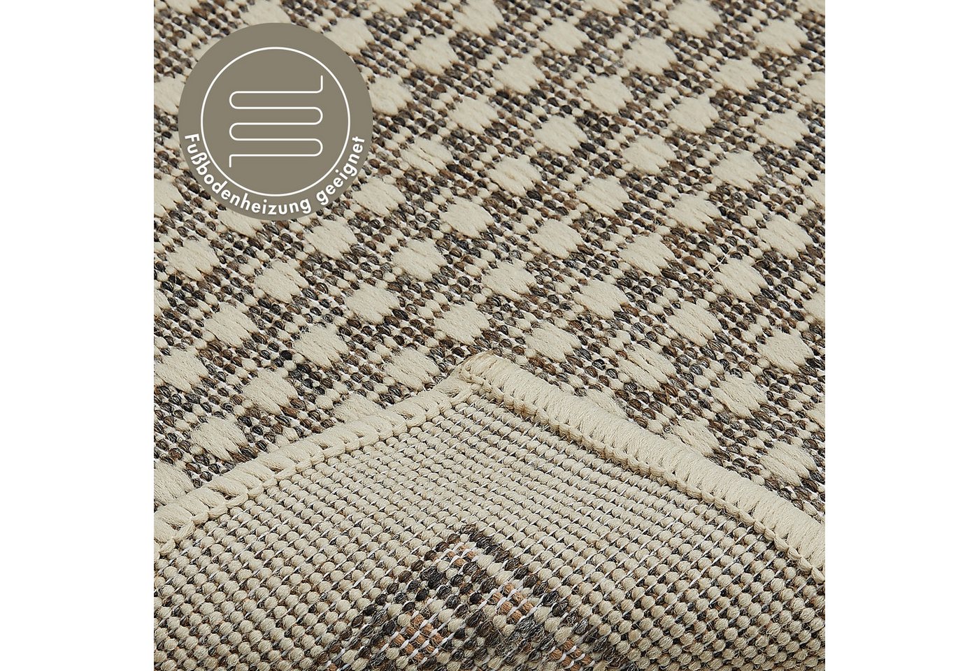 Andiamo Teppich Savannah, rechteckig, Höhe: 4 mm, Flachgewebe, In- und Outdoor geeignet, Wohnzimmer