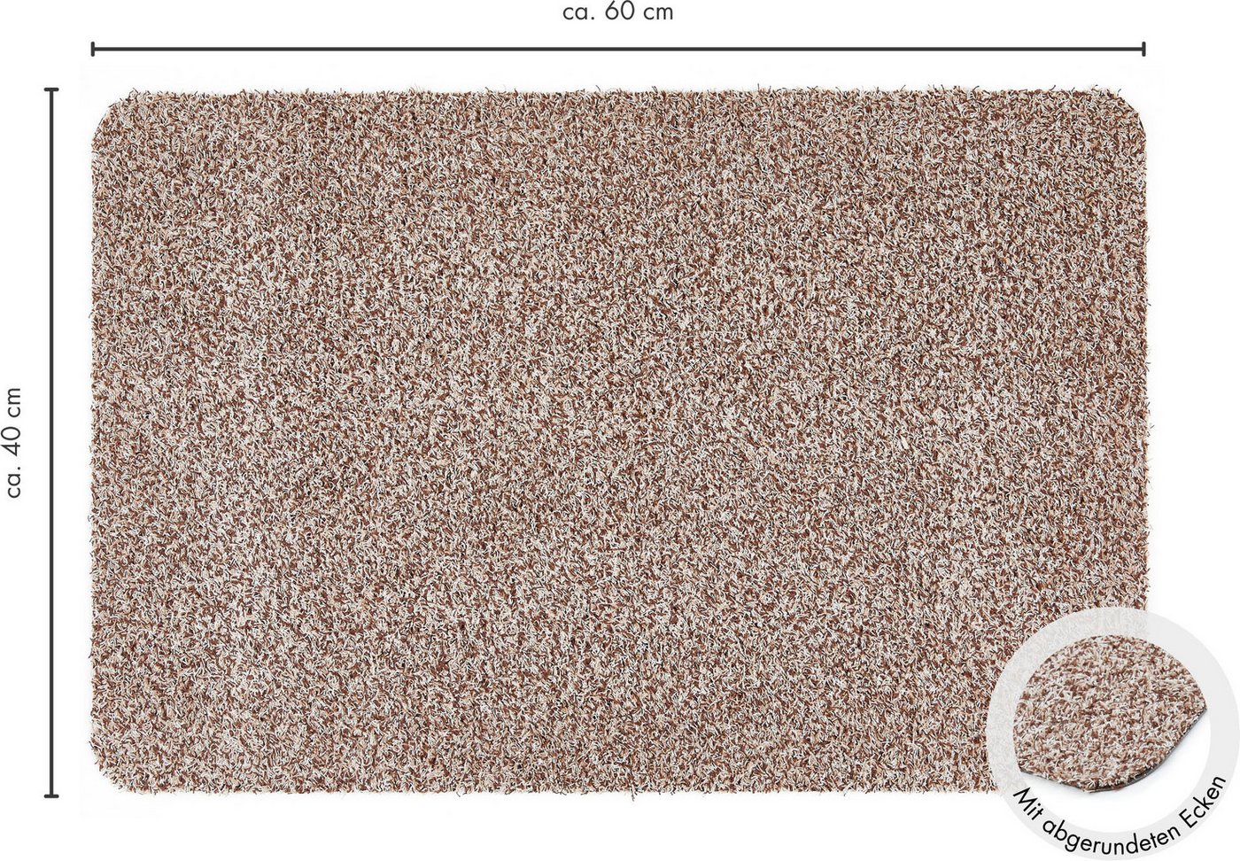 Andiamo Fußmatte Samson, rechteckig, Höhe: 6 mm, Schmutzfangmatte, waschbar, rutschhemmend, auch als 2er Set erhältlich