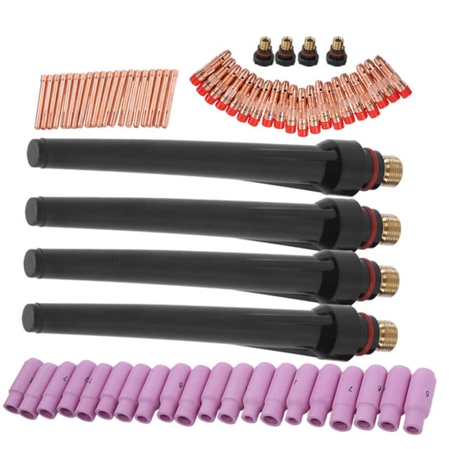 68-teiliges WIG-Schweißbrenner-Kit, Gaslinse, Rückabdeckung, Schweißdüsenzubehör WP-17/18/26