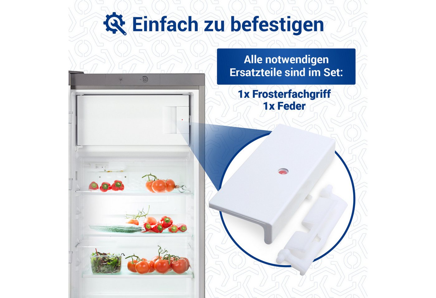 BOSCH Türgriff Handgriff 00059129 Frosterfachgriff Türgrifffeder, für Gefrierfach Kühlschrank Bild 4