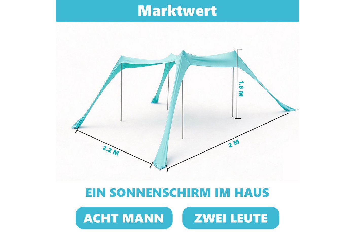 Youyijia Sonnenschirm Sonnenschutz Strandzelt mit Strand Sonnensegel Bild 3