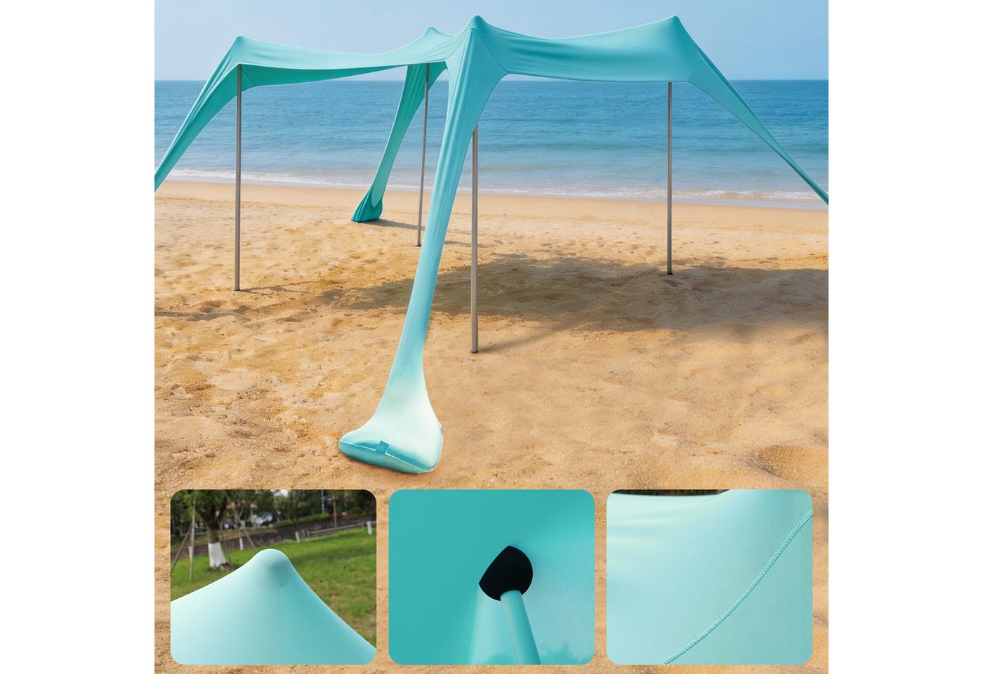 Youyijia Sonnenschirm Sonnenschutz Strandzelt mit Strand Sonnensegel Bild 5