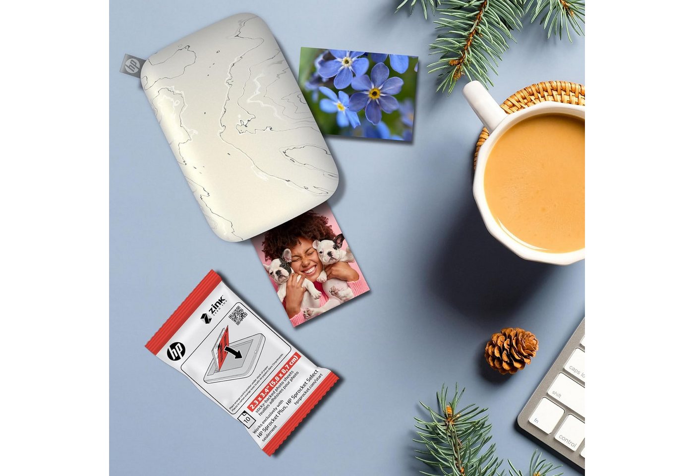 Tomik Toys Fotopapier HP Ritzel 2,3x3,4'' – HP Sprocket Select/Plus – 50 Stück, Selbstklebende Rückseite Bild 3