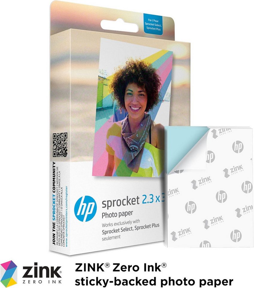 Tomik Toys Fotopapier HP Ritzel 2,3x3,4'' – HP Sprocket Select/Plus – 50 Stück, Selbstklebende Rückseite Bild 5