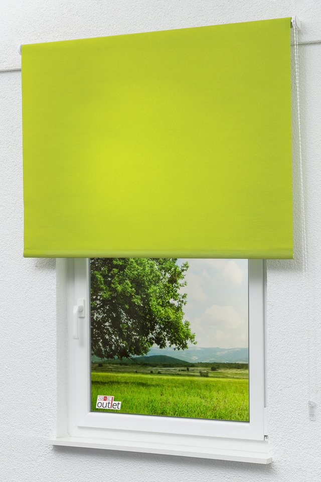 Rollo Basisrollo Tageslicht Gelbgrün, LYSEL®, blickdicht, HxB 175x82.5cm Bild 4