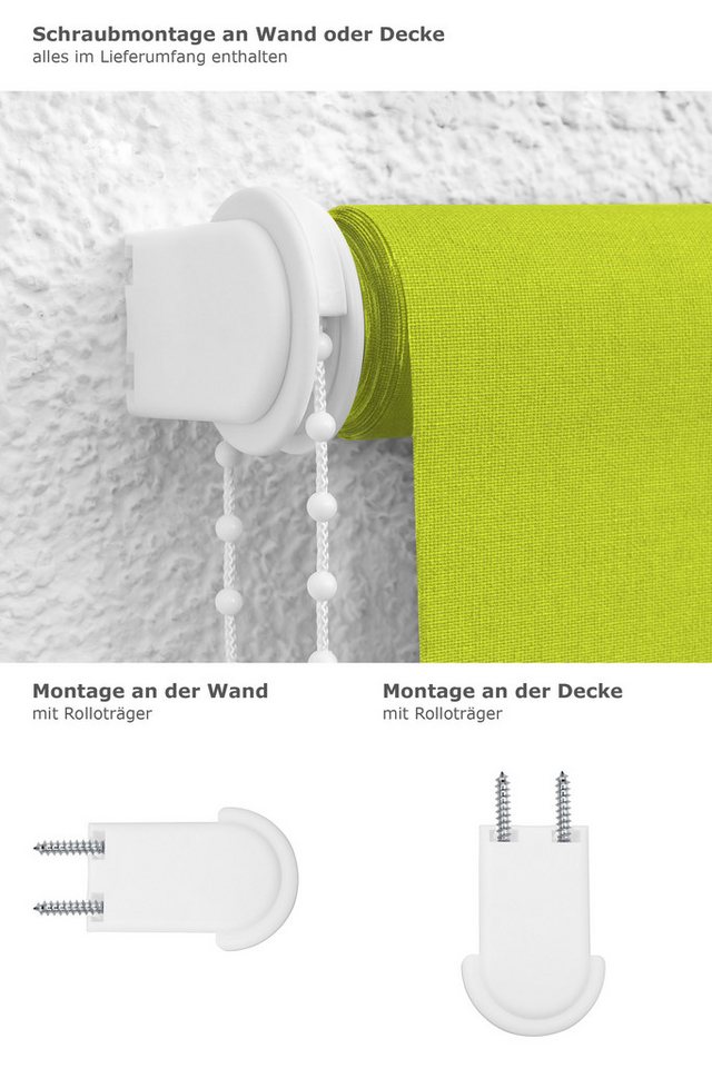 Rollo Basisrollo Tageslicht Gelbgrün, LYSEL®, blickdicht, HxB 175x82.5cm Bild 5