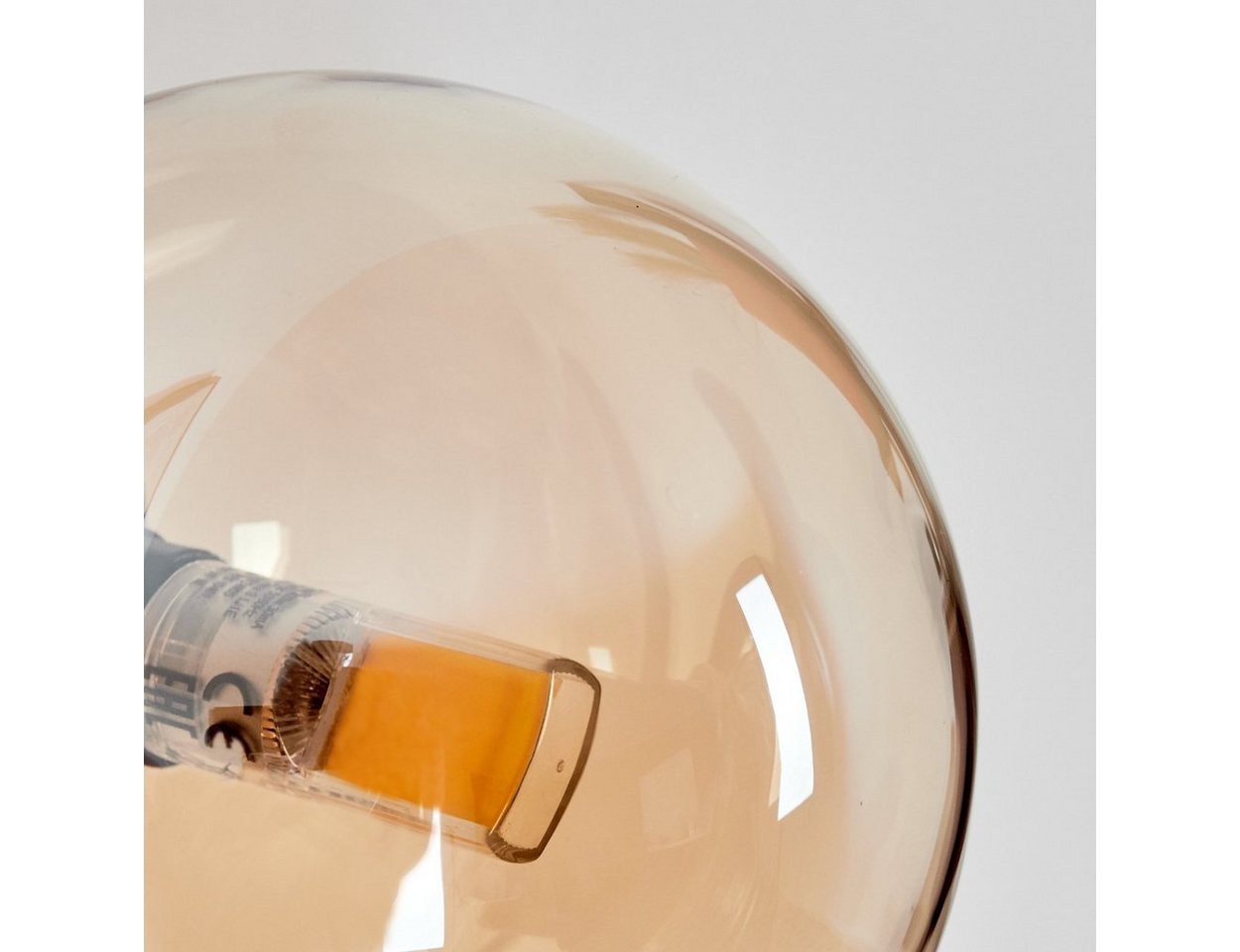 hofstein Wandleuchte Wandlampe aus Metall/Glas in Schwarz/Bernsteinfarben, ohne Leuchtmittel, Leuchte im Retro-Design aus Glas, 1 x G9, ohne Leuchtmittel Bild 4