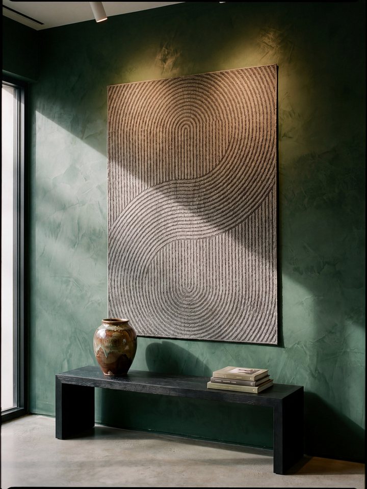 KADIMA DESIGN Teppich BORNO Teppichläufer Anthrazit 80x200 Geometrisch Polypropylen, Läufer, Höhe: 4 mm, Strapazierfähig, Pflegeleicht, Farbecht, Wetterfest, UV-beständig