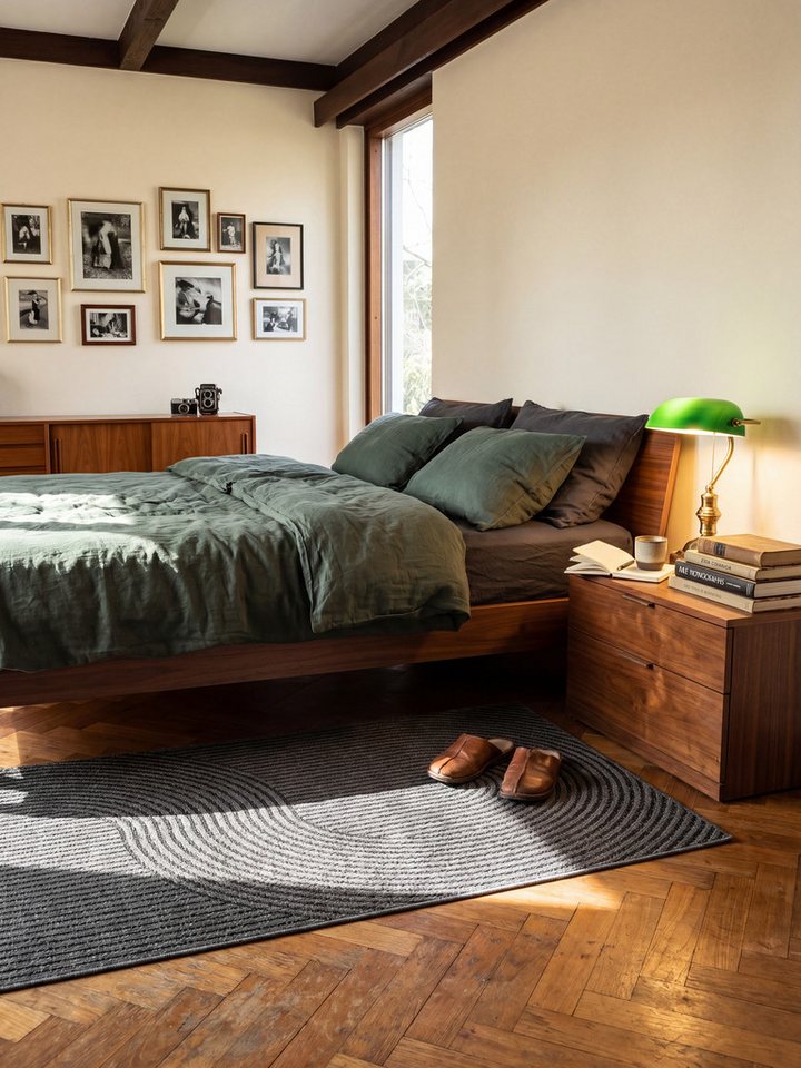 KADIMA DESIGN Teppich BORNO Teppichläufer Anthrazit 80x200 Geometrisch Polypropylen, Läufer, Höhe: 4 mm, Strapazierfähig, Pflegeleicht, Farbecht, Wetterfest, UV-beständig Bild 2
