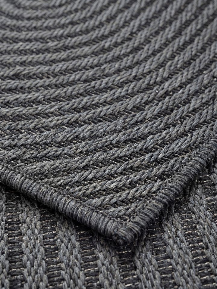 KADIMA DESIGN Teppich BORNO Teppichläufer Anthrazit 80x200 Geometrisch Polypropylen, Läufer, Höhe: 4 mm, Strapazierfähig, Pflegeleicht, Farbecht, Wetterfest, UV-beständig Bild 4