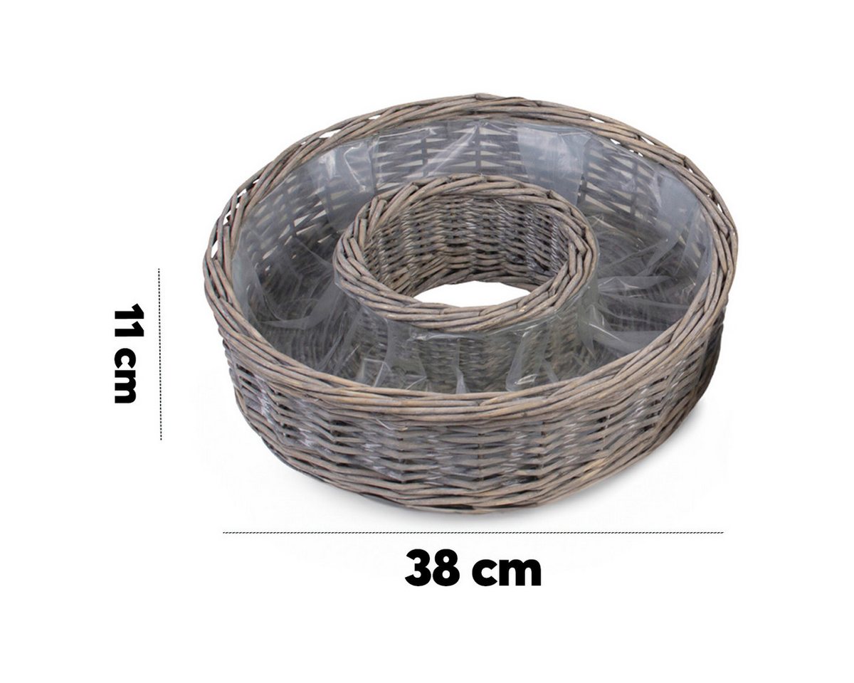 matches21 HOME & HOBBY Blumentopf Runde Pflanz-Schalen für außen Pflanz-Ringe grau 30, 38 cm (1 St), Blumen-Körbe als Pflanz-Körbe, Blumen-Schalen und Grabschmuck Bild 3