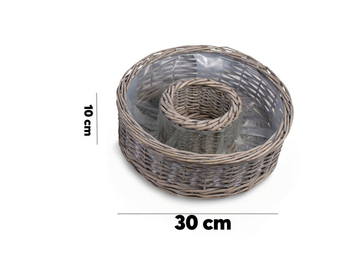 matches21 HOME & HOBBY Blumentopf Runde Pflanz-Schalen für außen Pflanz-Ringe grau 30, 38 cm (1 St), Blumen-Körbe als Pflanz-Körbe, Blumen-Schalen und Grabschmuck Bild 4