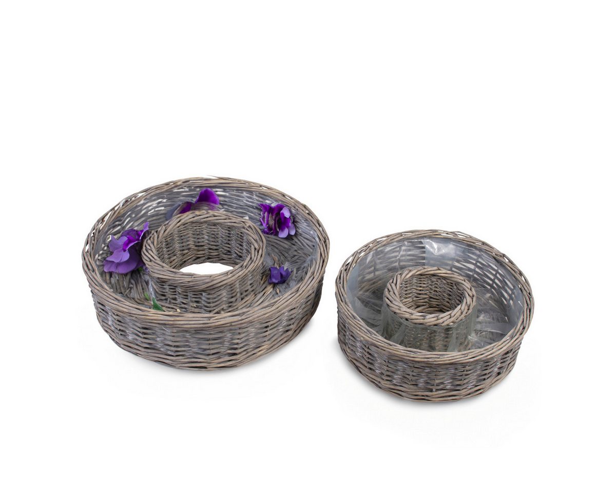 matches21 HOME & HOBBY Blumentopf Runde Pflanz-Schalen für außen Pflanz-Ringe grau 30, 38 cm (1 St), Blumen-Körbe als Pflanz-Körbe, Blumen-Schalen und Grabschmuck Bild 5