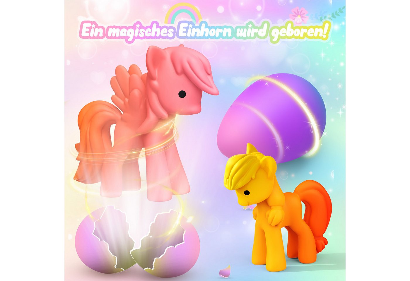 Wootoy Kreativset Schlüpf-Eier Einhorn 6er Set Magische Wachstums-Eier im Wasser, (Schlüpfspielzeug für Kinder ab 3 Jahren, 6-tlg., Wachstumseffekt bis zu 600), Ideal als Mitgebsel Partygeschenk Überraschung oder Geschenkidee Bild 4