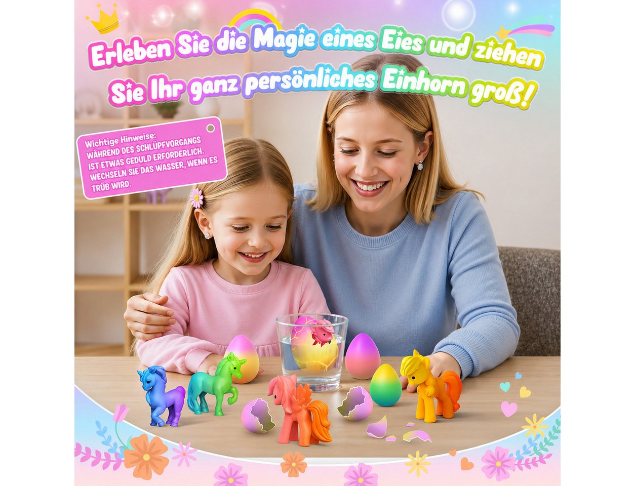 Wootoy Kreativset Schlüpf-Eier Einhorn 6er Set Magische Wachstums-Eier im Wasser, (Schlüpfspielzeug für Kinder ab 3 Jahren, 6-tlg., Wachstumseffekt bis zu 600), Ideal als Mitgebsel Partygeschenk Überraschung oder Geschenkidee Bild 5