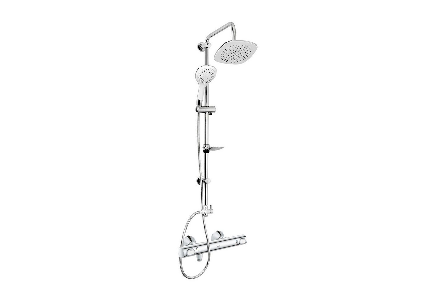 Grohe Duscharmatur Precision Flow Thermostat Set mit Aloni Duschgarnitur 3 Strahl Chrom (Spar-Set) mit Regendusche, 3 Strahlarten mit SafeStop Sicherheitssperre bei 38° Bild 5
