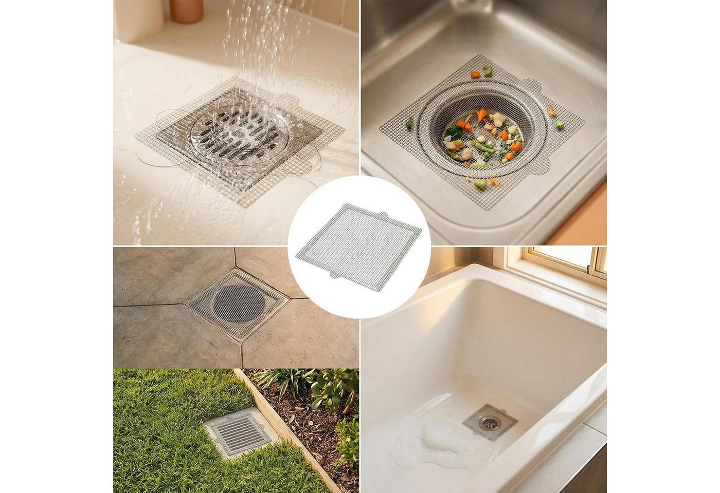 LuxusKollektion Duschablauf Duschabfluss Haarsieb 40Stk 15x15cm Fiberglas Mesh