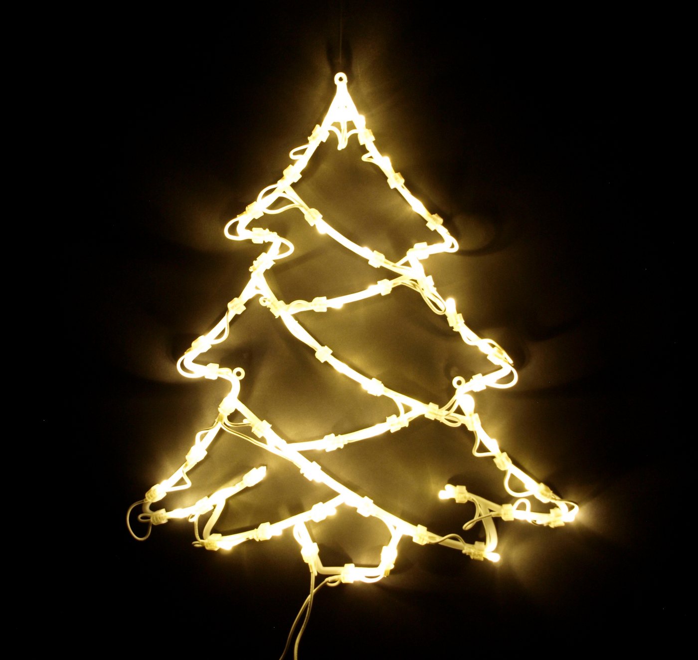 DEGAMO Beleuchtetes Fensterbild TANNENBAUM, 42x37cm, 50 LED weiss, Netzbetrieb 230V