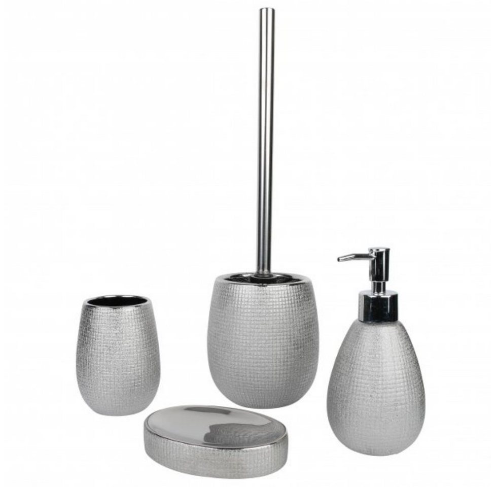 axentia Badaccessoire-Set Bad-Set Hollywood, silberfarben 133274, 1 tlg.