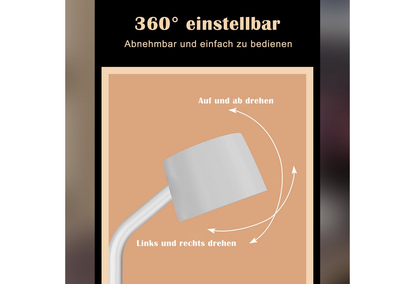 Fyrove LED Schreibtischlampe mit kabellosem Ladegerät & Bluetooth-Lautsprecher, dimmbar, 3 Farben, Touch, Alarm, USB-C Bild 5