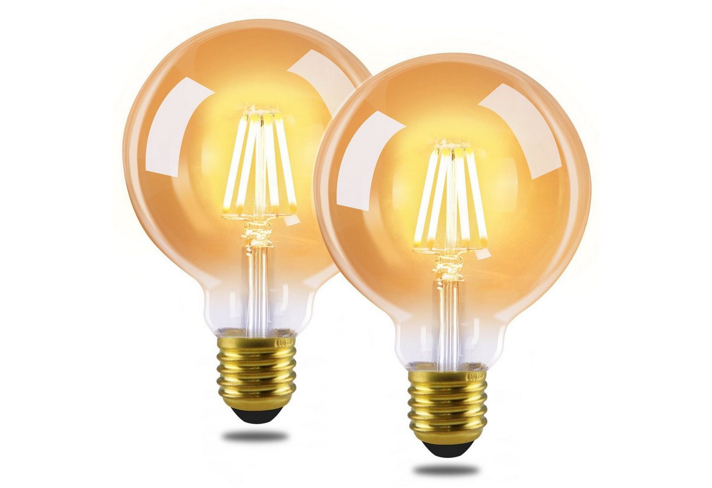 ZMH LED-Leuchtmittel G95 E27, LED Glühbirne 4 W, 2700 K warmweiß, Vintage Filament, E27, 2 St., warmweiß, nicht dimmbar Bild 5