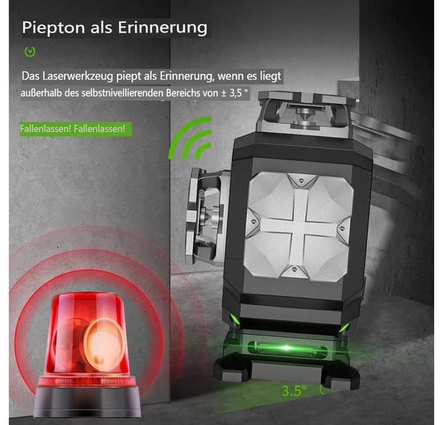 Insma Kreuzlinienlaser, (1 St), 4D Kreuzlinienlaser Grün mit Bluetooth & LCD Selbstnivellierend, IP54