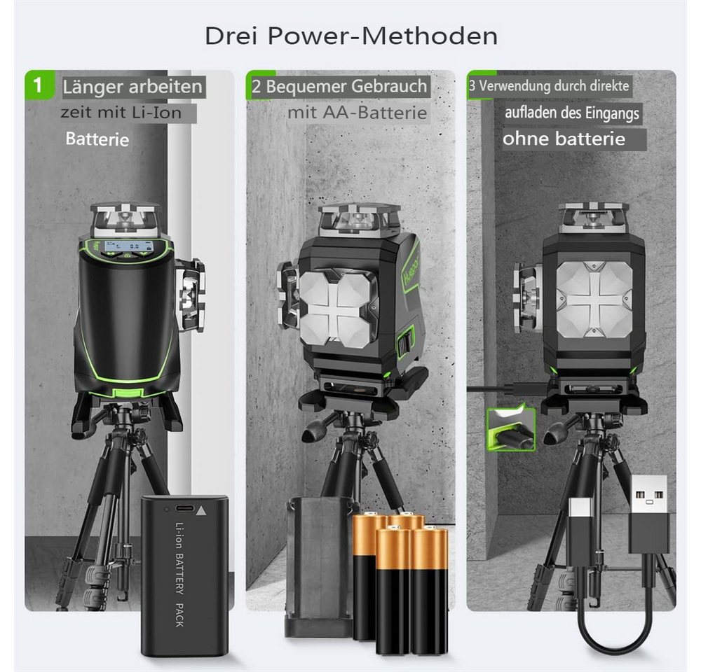 Insma Kreuzlinienlaser, (1 St), 4D Kreuzlinienlaser Grün mit Bluetooth & LCD Selbstnivellierend, IP54 Bild 3