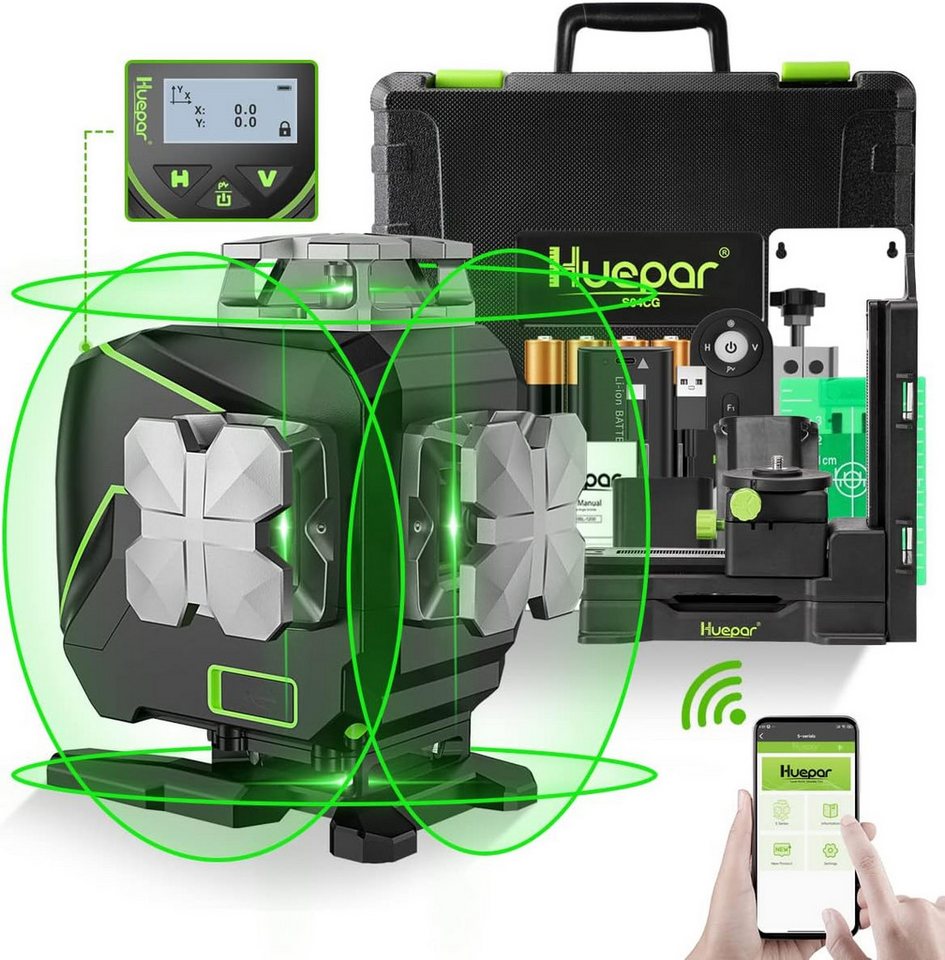 Insma Kreuzlinienlaser, (1 St), 4D Kreuzlinienlaser Grün mit Bluetooth & LCD Selbstnivellierend, IP54 Bild 4