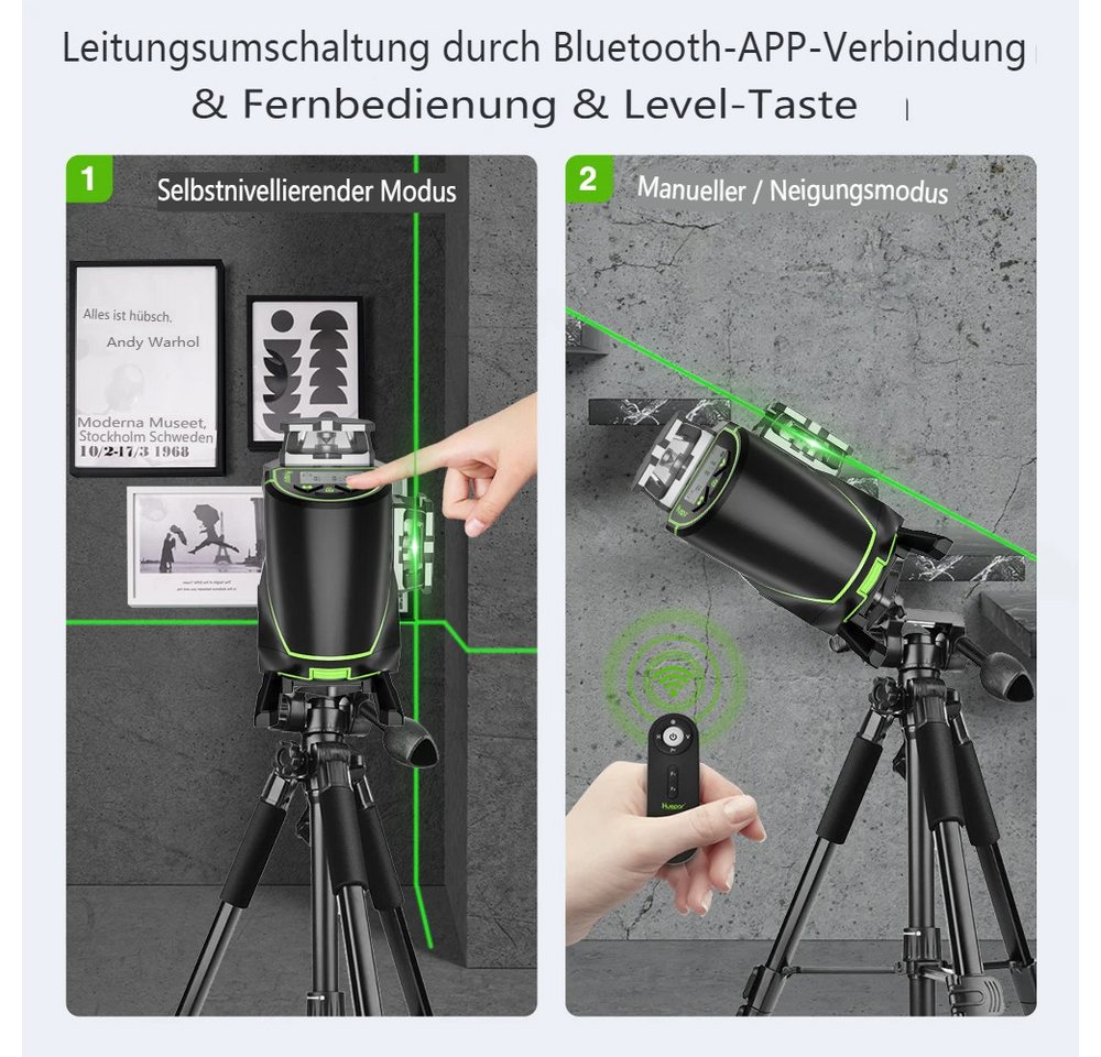 Insma Kreuzlinienlaser, (1 St), 4D Kreuzlinienlaser Grün mit Bluetooth & LCD Selbstnivellierend, IP54 Bild 5