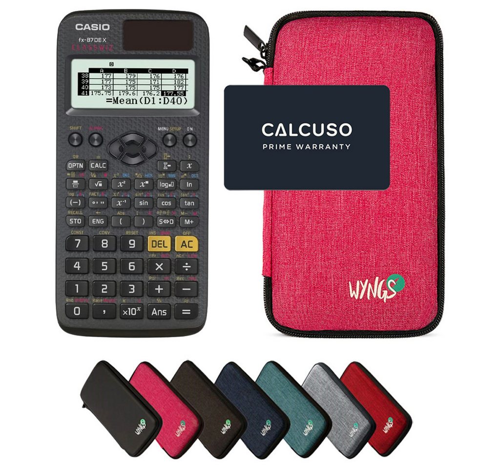 CASIO Taschenrechner fx-87DE X ClassWiz inkl. WYNGS Schutztasche Pink Bild 4