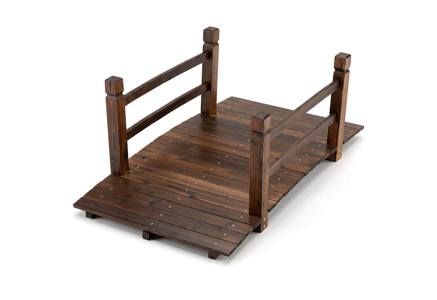 COSTWAY Gartensteg, 68x125 cm, Gartenbrücke begehbar, Teichbrücke bis 500 kg