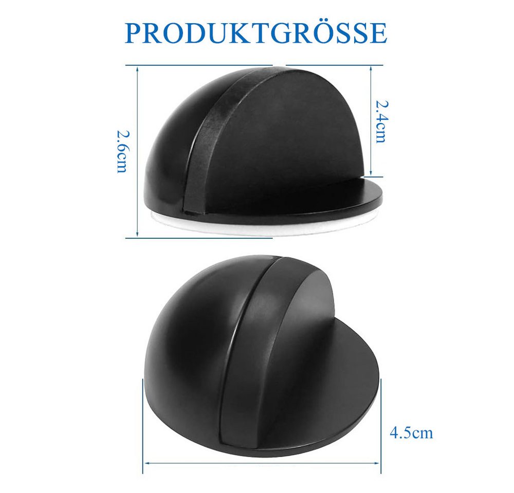 AFKSMILE Türstopper 4 Stück Türstopper Boden Selbstklebend,Ovaler Türstopper aus Edelstahl Bild 3