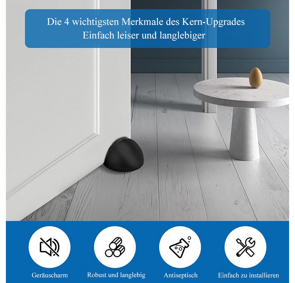 AFKSMILE Türstopper 4 Stück Türstopper Boden Selbstklebend,Ovaler Türstopper aus Edelstahl Bild 5