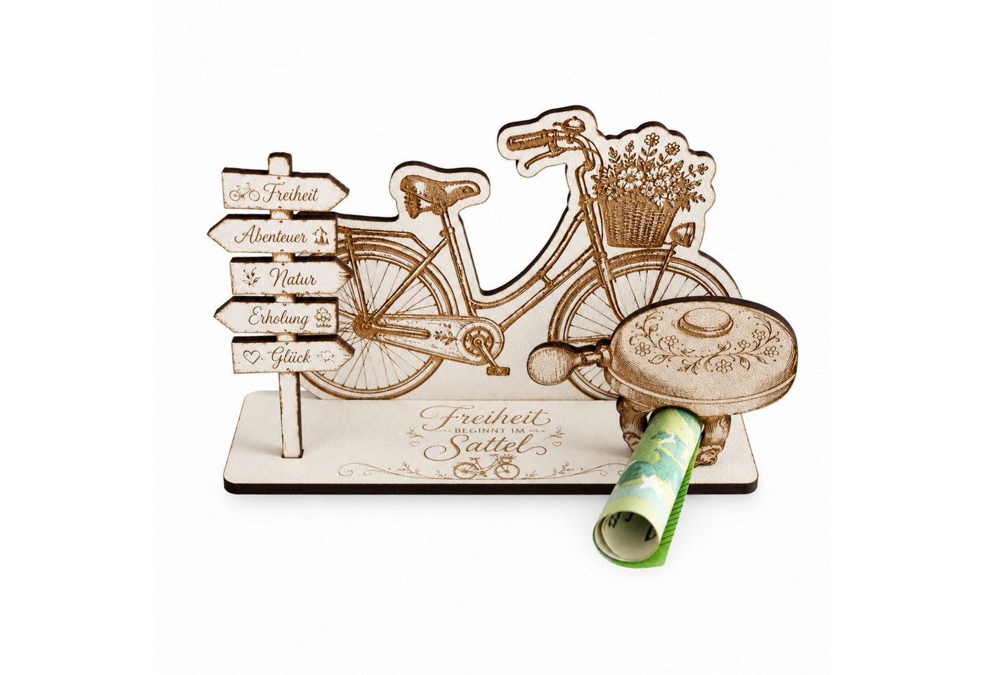 Dekolando Geschenkkarte Geldgeschenk Fahrrad mit Klingel Geschenkidee für Radfahrer 15 x 8 cm Bild 4
