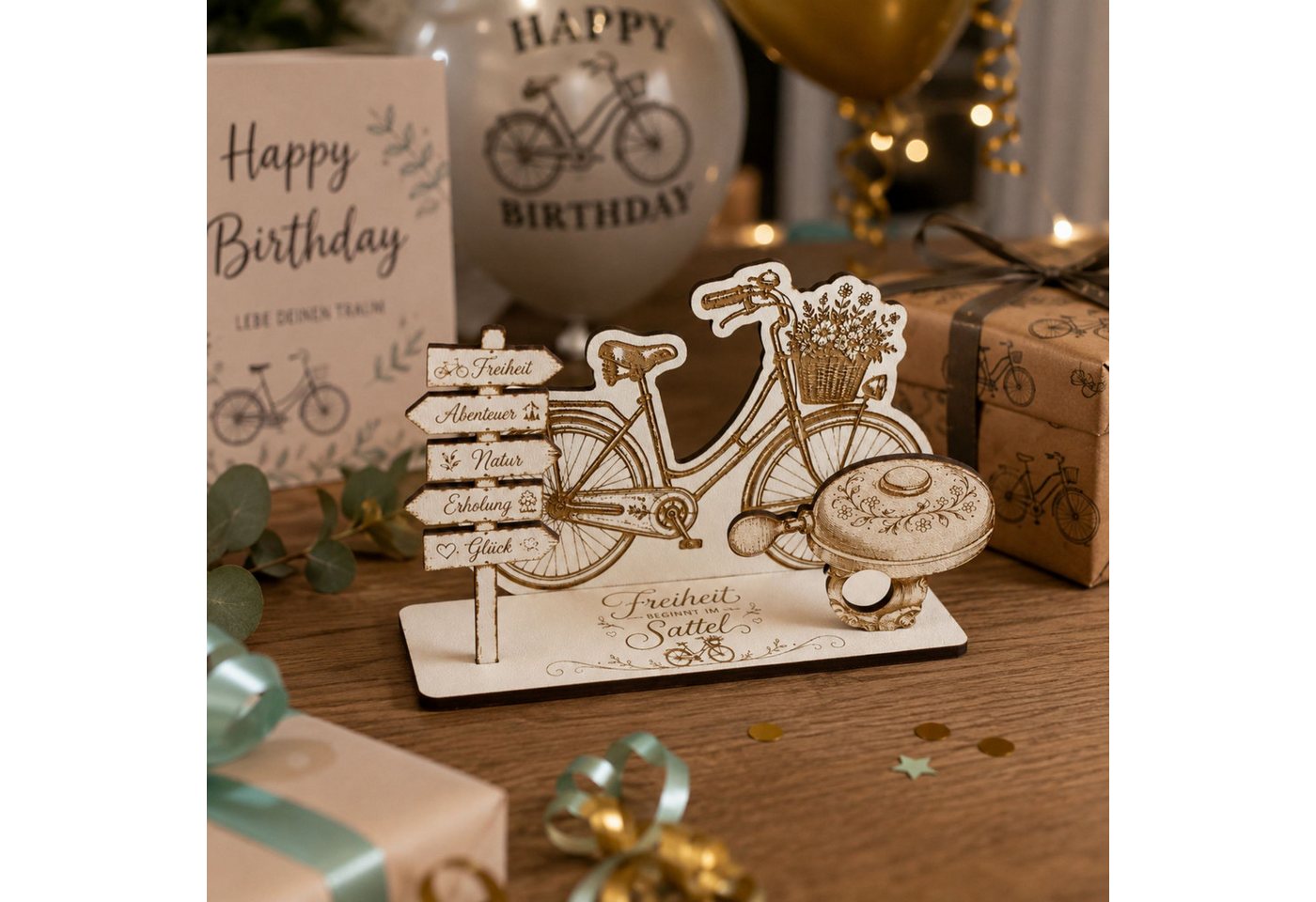 Dekolando Geschenkkarte Geldgeschenk Fahrrad mit Klingel Geschenkidee für Radfahrer 15 x 8 cm Bild 5