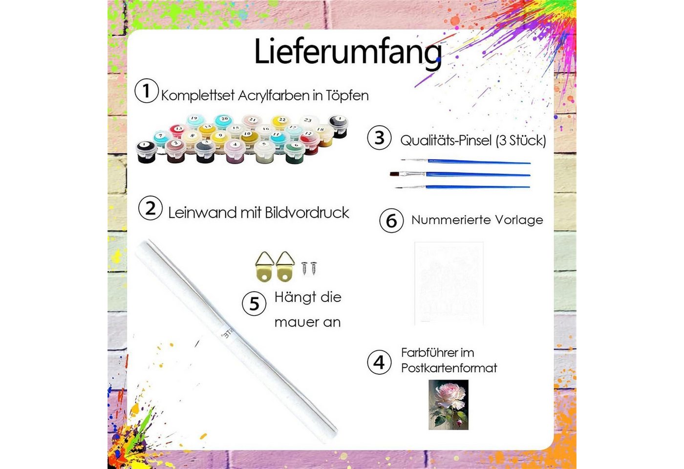 LuxusKollektion Malen nach Zahlen Malen nach Zahlen Rose für Erwachsene Bild 3