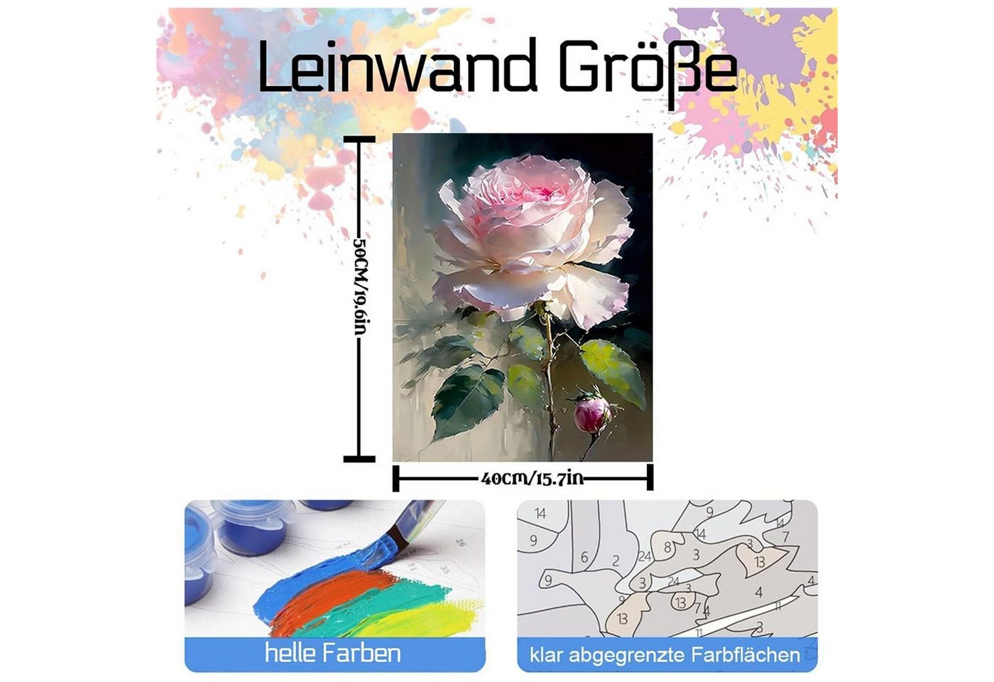LuxusKollektion Malen nach Zahlen Malen nach Zahlen Rose für Erwachsene Bild 4